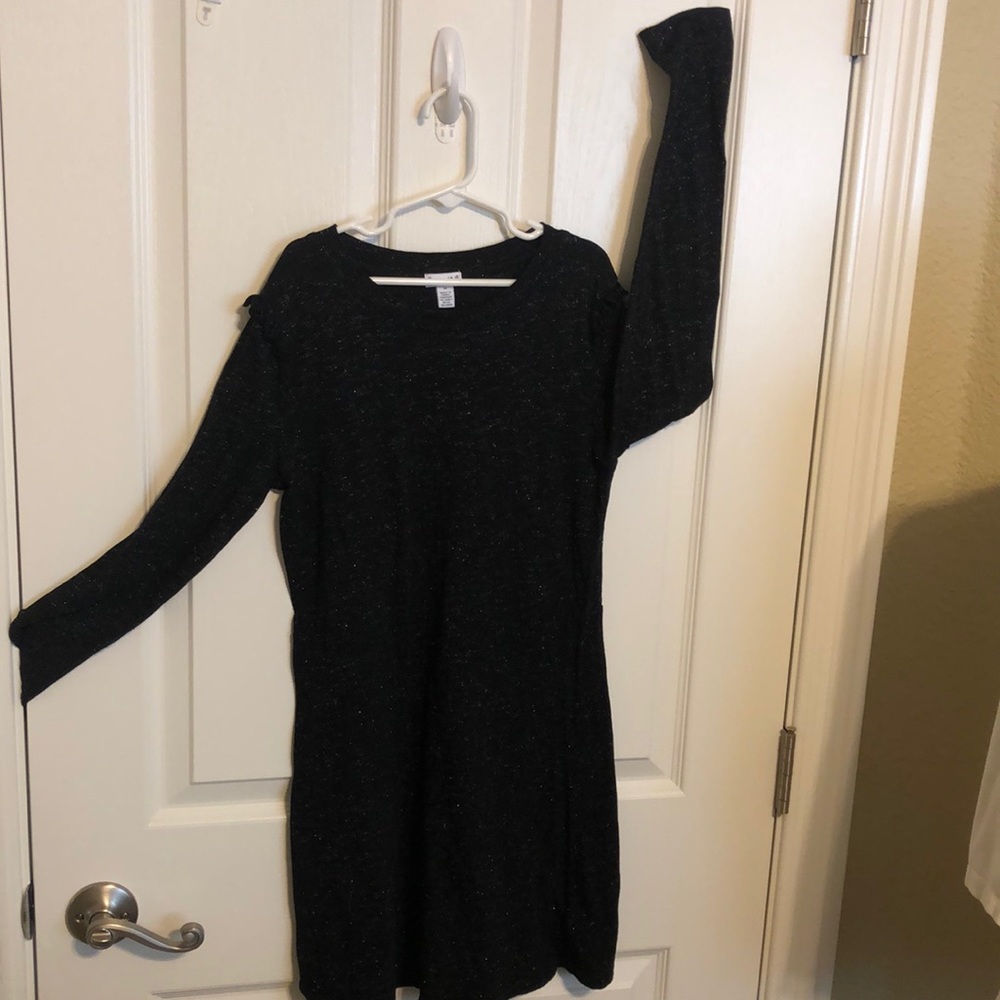 Add a little sparkle black dress